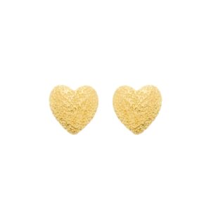 Brinco Dourado de Coração Irregular